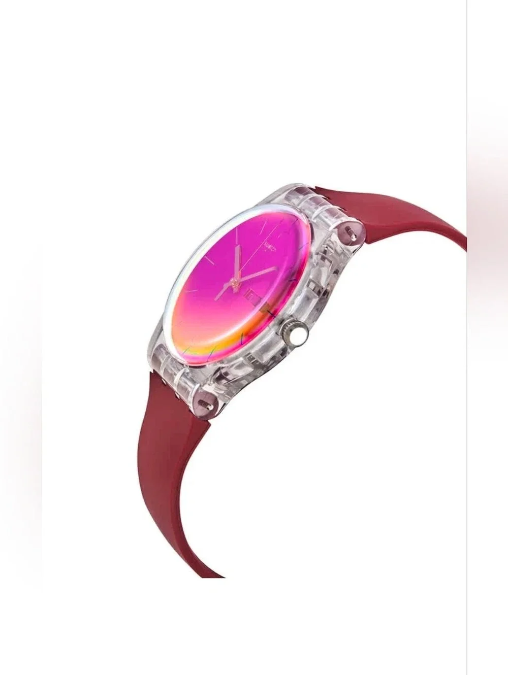 NWT In Box Swatch Polared SUOK717  with Pink Dial And New Guard NEW GENT